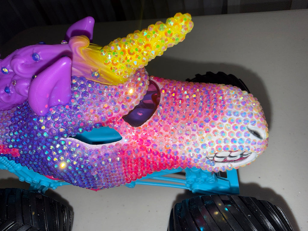 Rhinestoned Unicorn Monster Truck