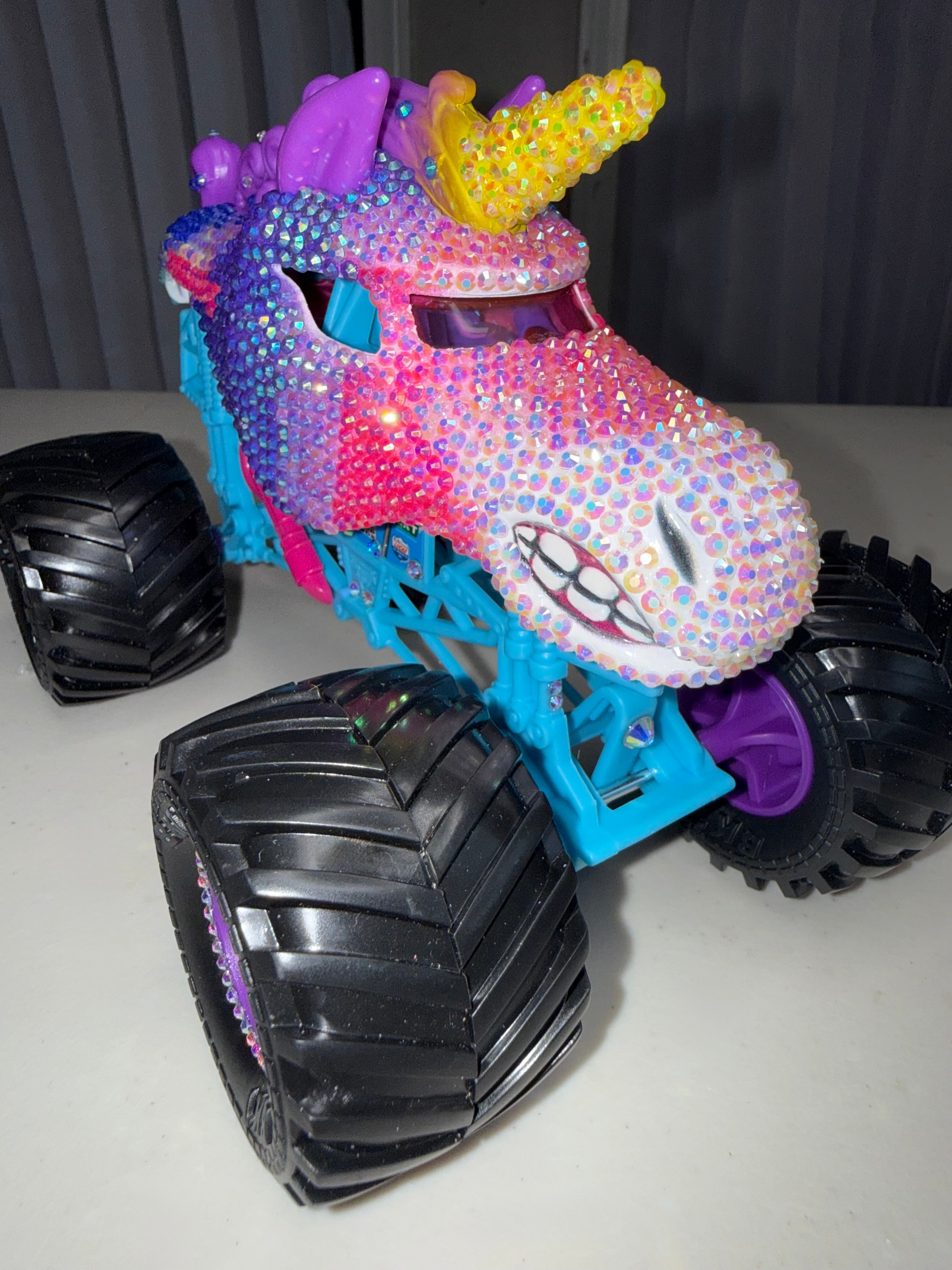 Rhinestoned Unicorn Monster Truck