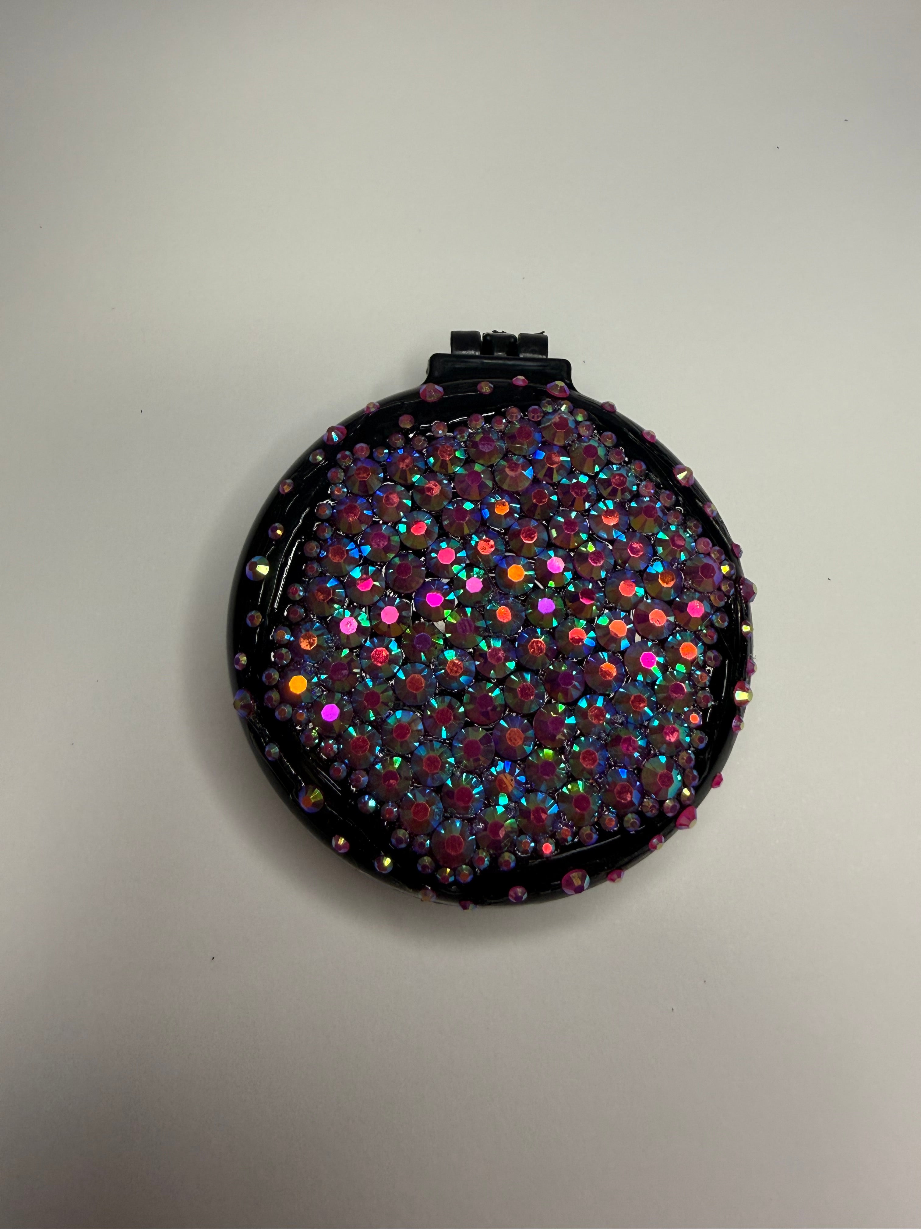 Pocket Mirror Brush - iridescent pink ￼