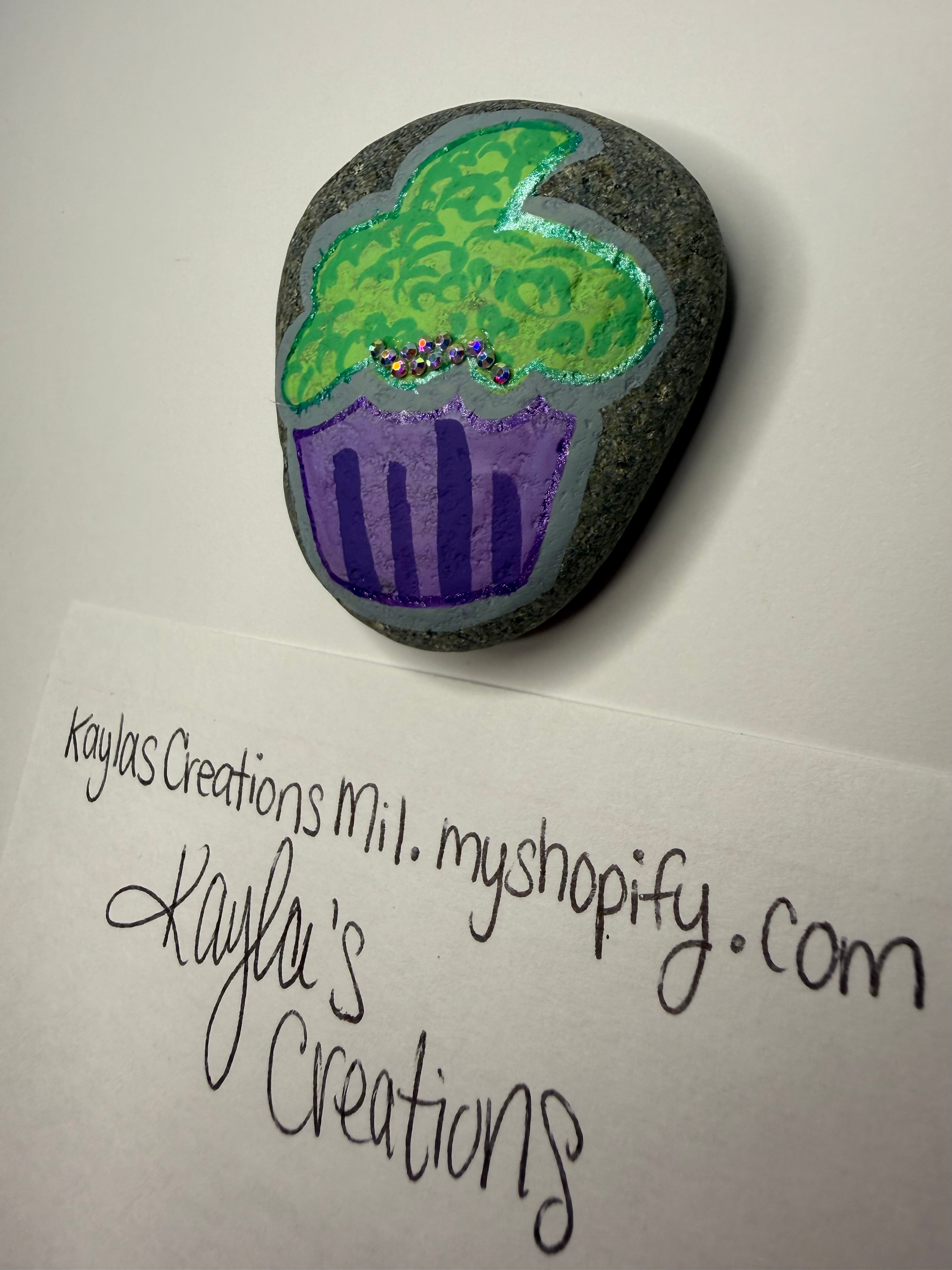 Green Purple Cupcake
