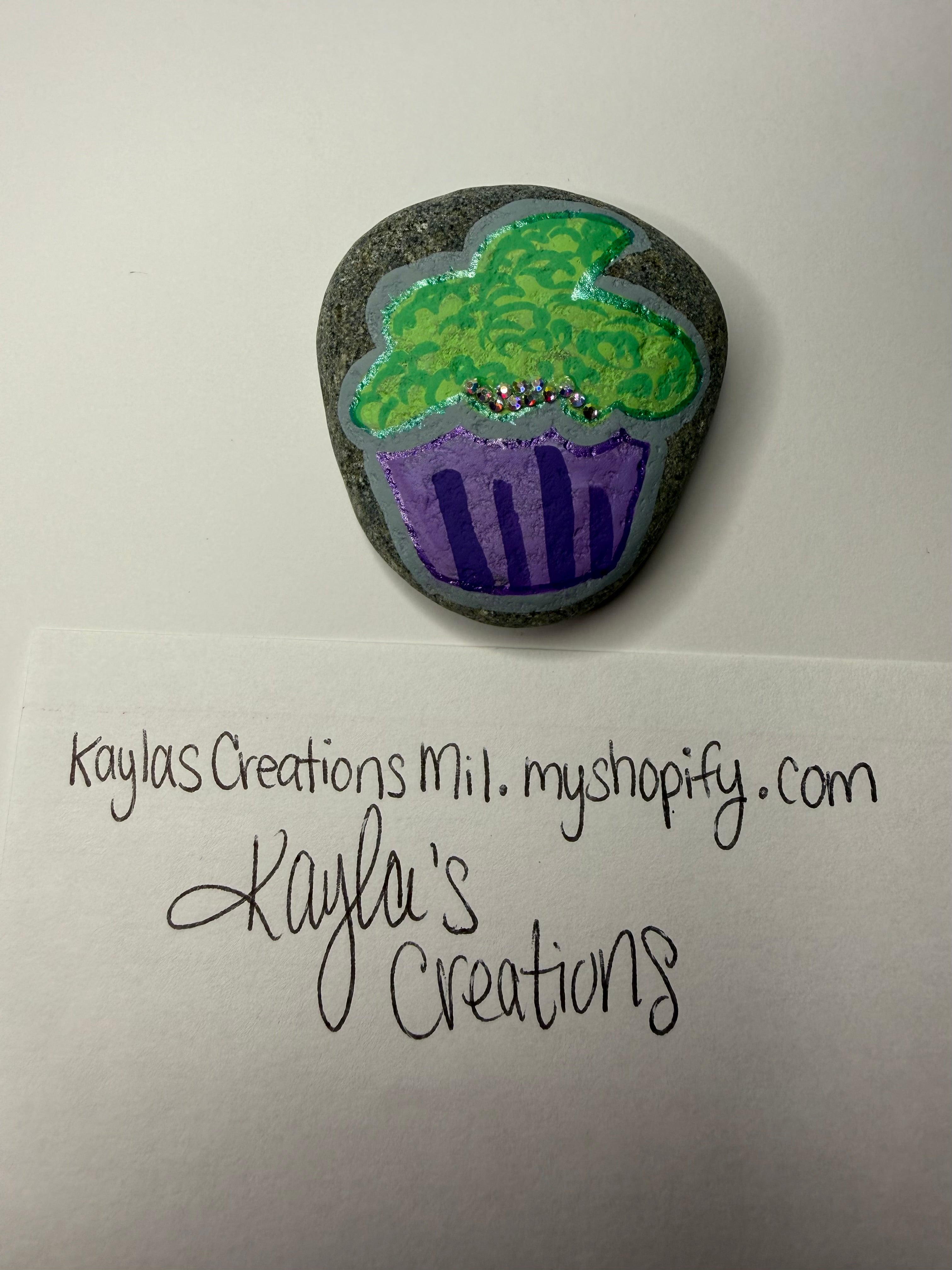 Green Purple Cupcake