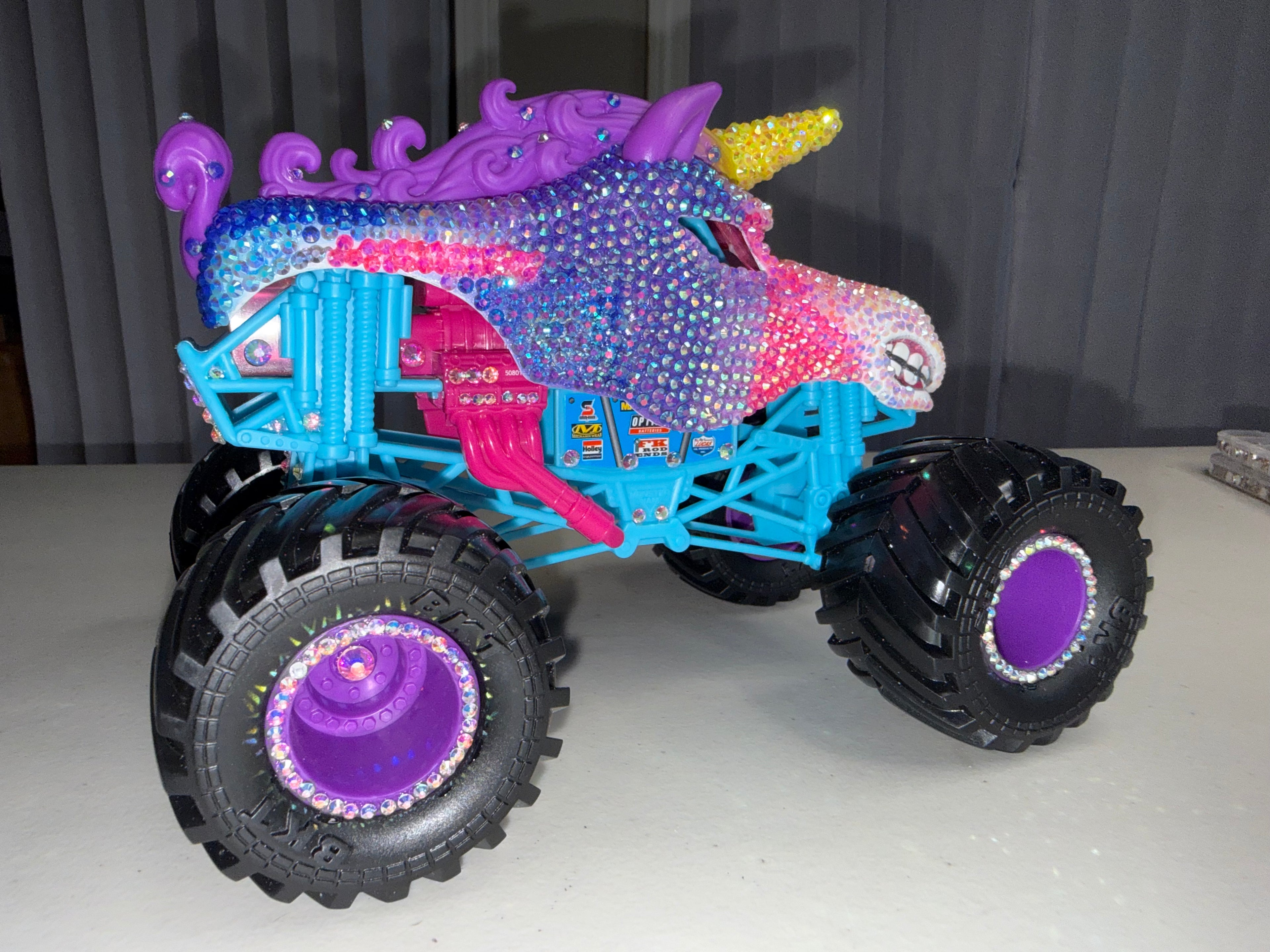 Rhinestoned Unicorn Monster Truck