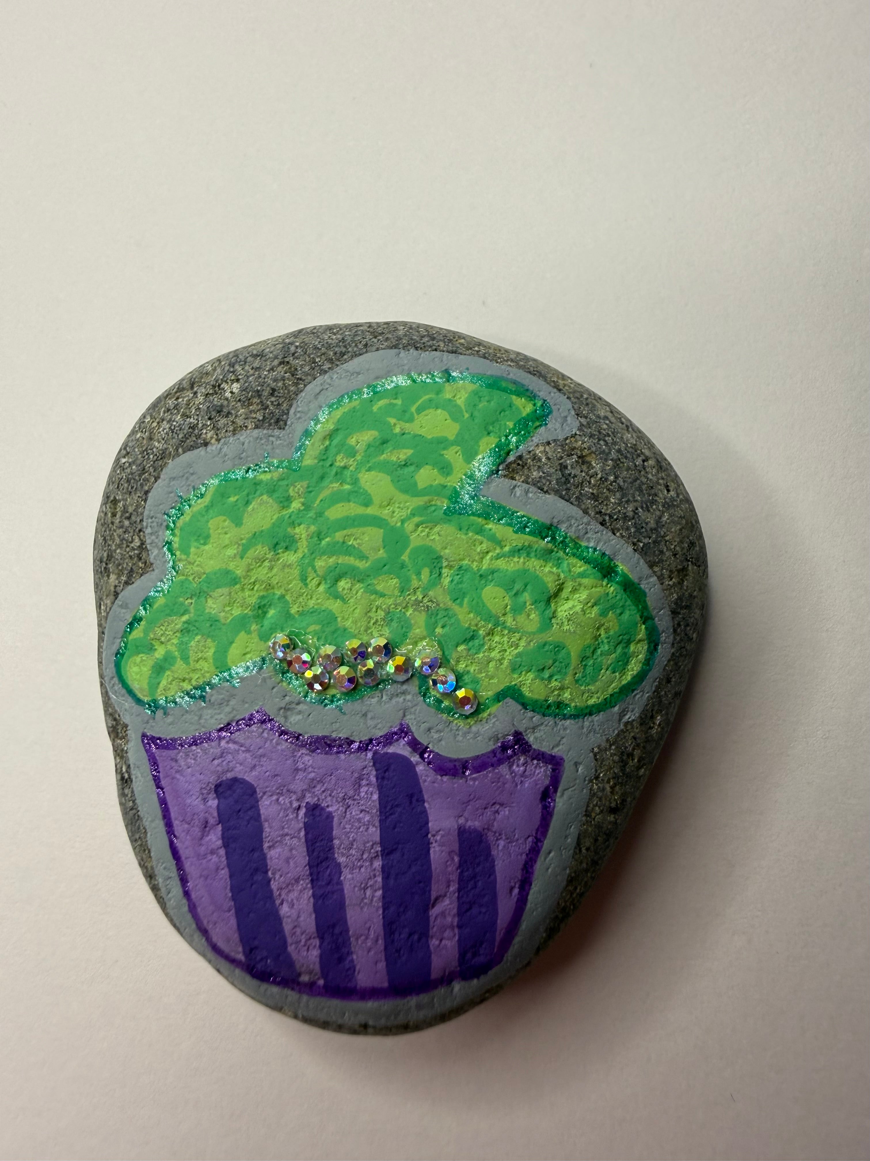Green Purple Cupcake